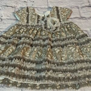 Isobella & Chloe Lace Summer Luxury Dress Girl 18M Wedding Event Cream Beige